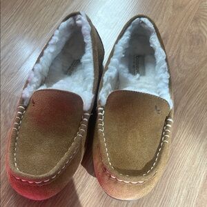 Koolaburra Tan Suede Slippers with Cream Lining
